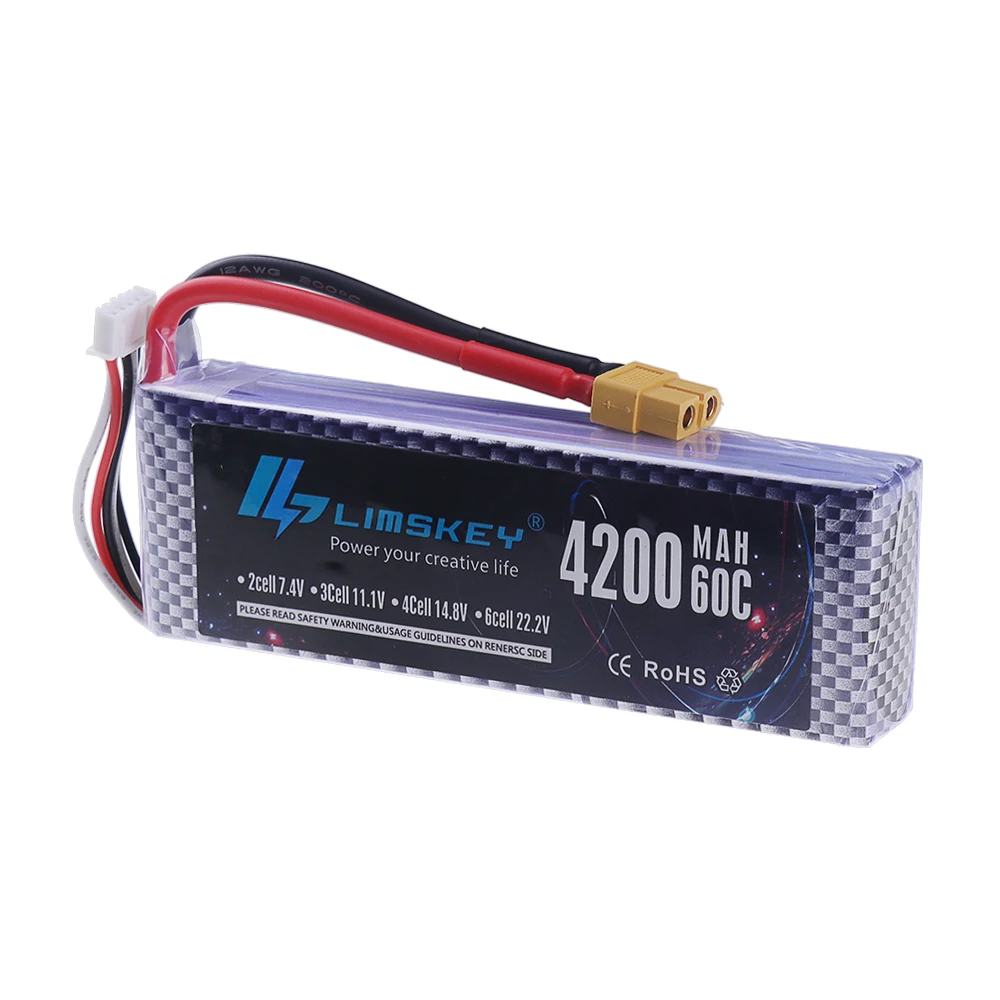 60C Lipo аккумулятор 14,8 В 4S – обзор и цена 4S Lipo Battery 14.8V 6000Mah